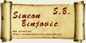 Simeon Binjović vizit kartica